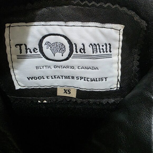 The Old Mill Black Leather Long Jacket XS 100% Leather Vintage Trench Coat Suede - Picture 3 of 11